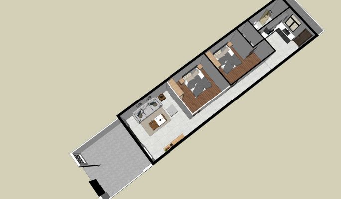 Thiết kế căn nhà 2 phòng ngủ